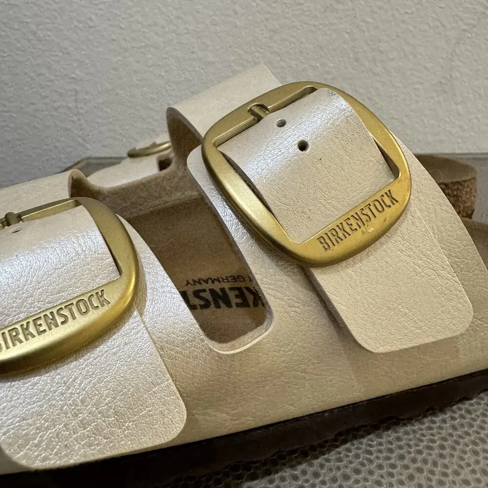 Birkenstock Arizona Big Buckle BF Graceful Pearl White Sandals Slide 39 / US 8 N